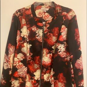 Roz Ali Women’s Long Sleeve Full Zip Jacket Blazer Xl Floral Polyester